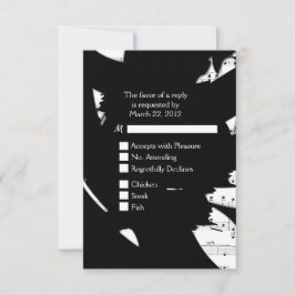 Música Abstrata Preta e Branca RSVP com Menu de Op