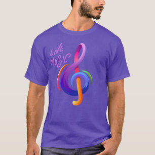 música ao vivo e arte na família de camisetas