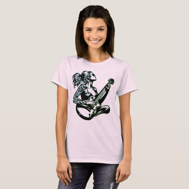 música camiseta jazz guitarra bronze (Frente Completa)