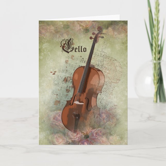 Música CELLO - Cartão de Saudação (Frente)