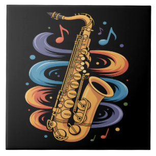 Música Colorida de Saxofone Fluxo Instrumento de J