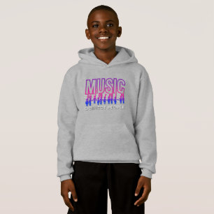 Música Conecta Pessoas Crianças Pullover Hoodie