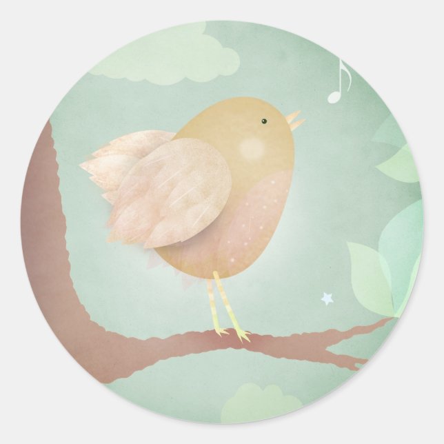 Música de pássaros - adesivos (Frente)