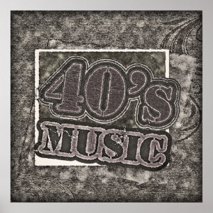 Música dos anos 40 do vintage - poster