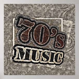 Música dos anos 70 do vintage - poster