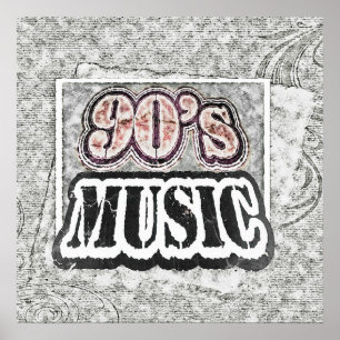 Música dos anos 90 do vintage - poster