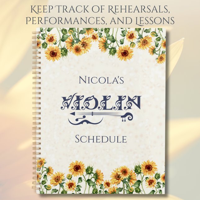 Música é Meu Planejador de Agendamento de Violino  (Organize your child's rehearsals and concerts with a personalized violinist planner!)