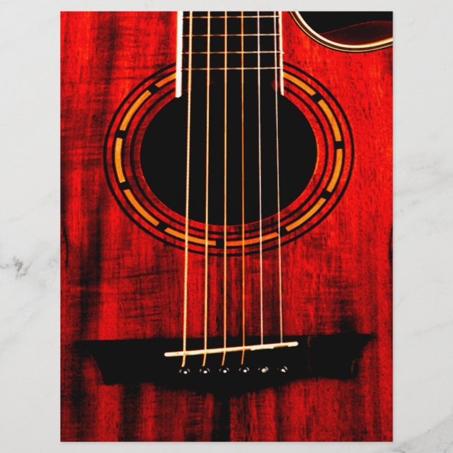 Música em madeira de violão acústico (Frente)