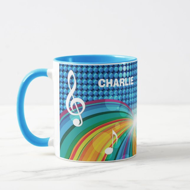 Música Ilustração de canecas de monograma personal (Esquerda)