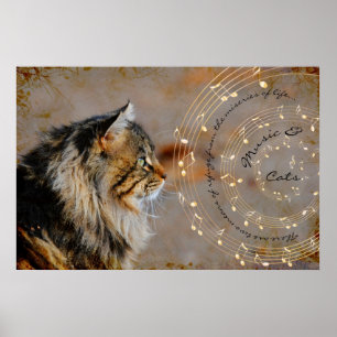 Música & impressão das belas artes dos gatos