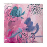 Música interna - Desenho floral<br><div class="desc">Música interna,  por Melissa Wang. Apresenta um esboço de flores sobre um fundo cor-de-rosa macio e voador.| 140968D</div>
