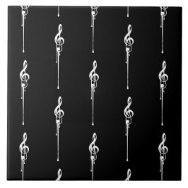 Música Motif Derretendo Treble Clef Branco e Preto