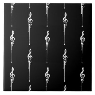 Música Motif Derretendo Treble Clef Branco e Preto