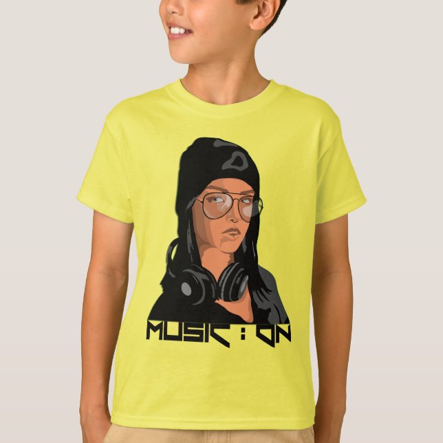 Música Na Camiseta Básica Para Crianças (Frente)