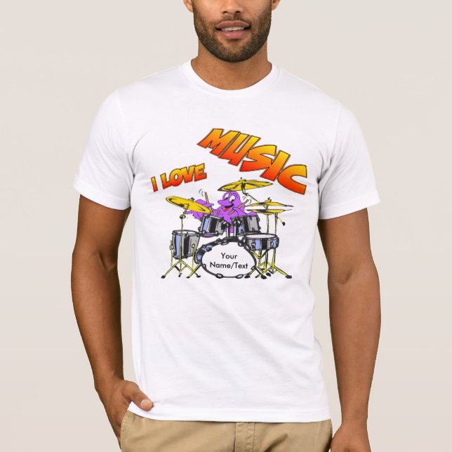 Música Octopus Personalizável Camiseta Masculina (Frente)