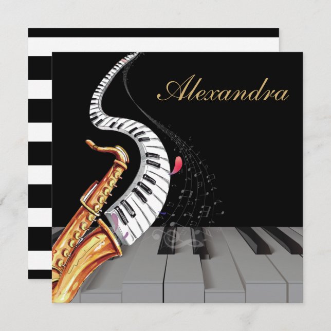 Música Personalizada para Piano do luxo Saxofone (Frente/Verso)