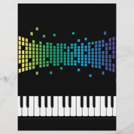 Música piano instrumental teclado multicolorido