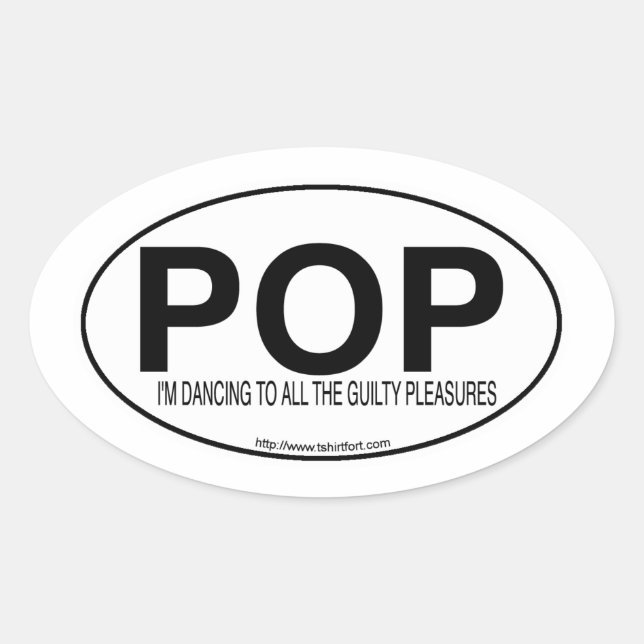Música Pop Euro Adesivo Oval Estilo Slogan  (Frente)