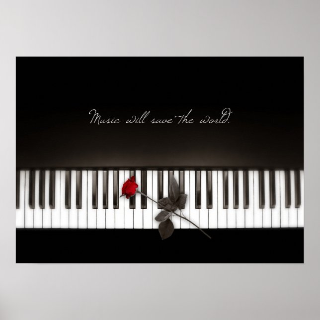 Música salvará o mundo - Rosa Piano poster (Frente)