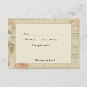 Música Vitoriana e Rosa rsvp com envelopes