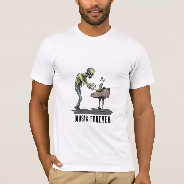 Música zombie para camiseta nunca (Frente)