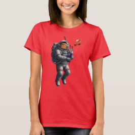 Músico de Capybara em camiseta espacial