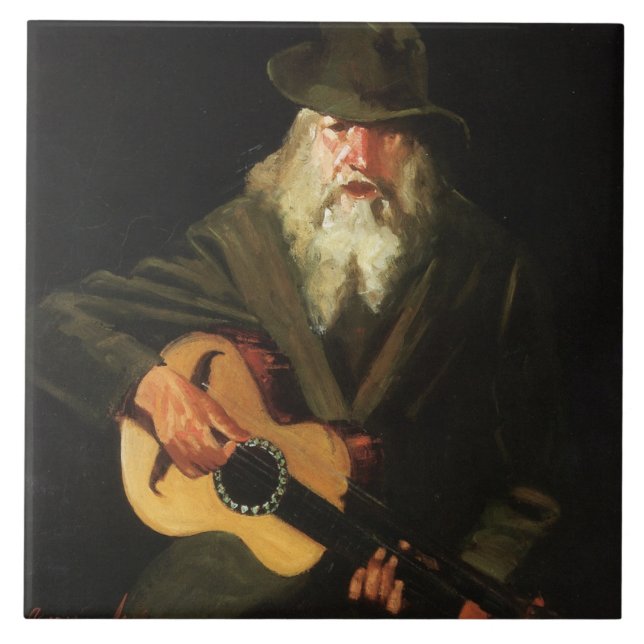 Músico de Hobo (Homem Velho Guitarista) (Vintage) (Frente)