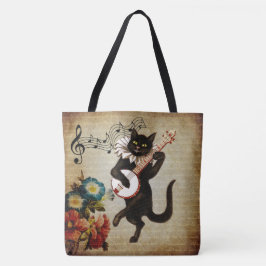 Músico do Banjo engraçado Cat Tote Bag