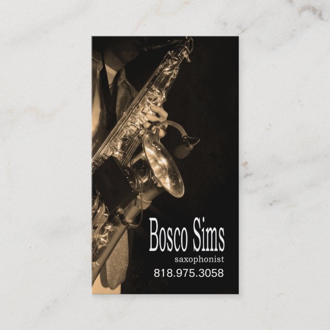 Músico do saxofonista para o cartão de indústria (Frente)