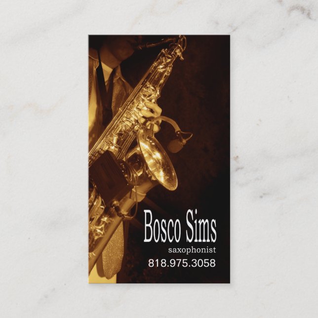 Músico do saxofonista para o cartão de indústria (Frente)