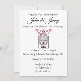 Músicos organizadores do convite para casamento em