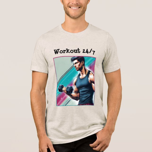 Muskulöser Mann mit einer Hantel (Frente)