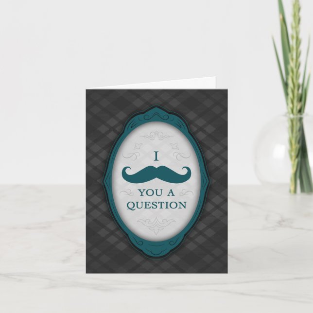 Mustache Bash Pergunta sobre Convites de Quadros L (Frente)