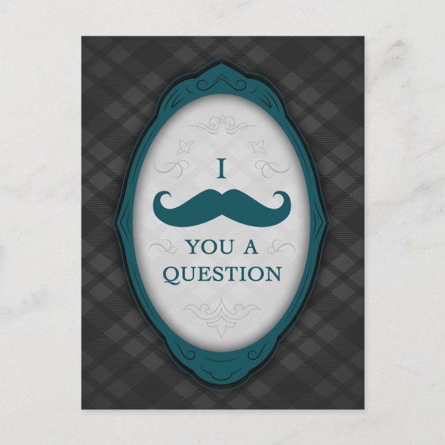 Mustache Bash Pergunta sobre Convites de Quadros L (Frente)