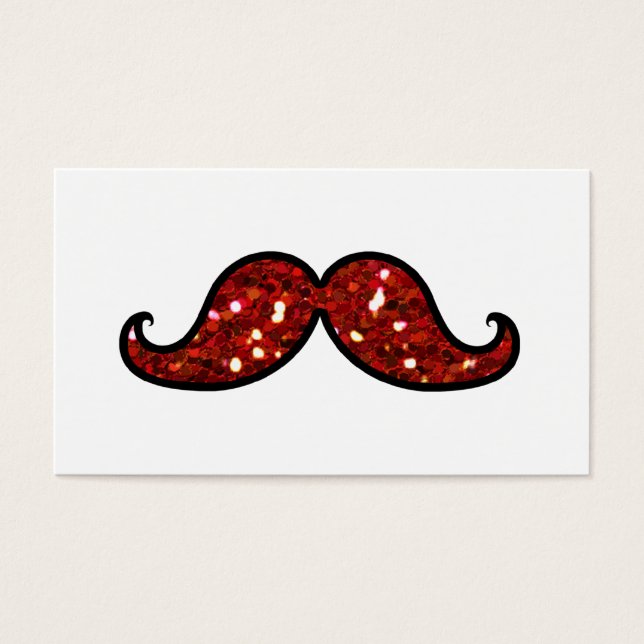 MÚSTACHE VERMELHO FUNCIONADO IMPRESSO GLITTER (Frente)
