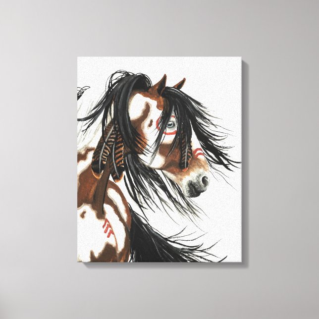 Mustangs majestosos por impressão de tela estendid (Frente)