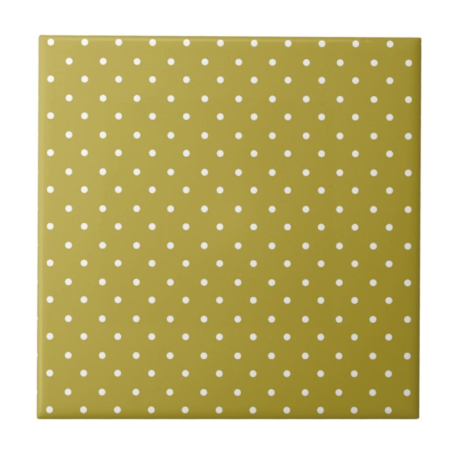  Mustard yellow white polka dots pattern  (Frente)