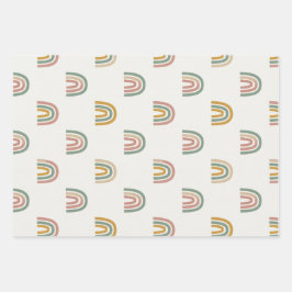 Muted boho rainbow scandi pattern 