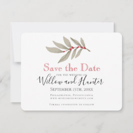 Muted Botanical Photo Save the Date (Foto do Noiva