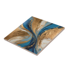 Muted Copper and blue marble abstract