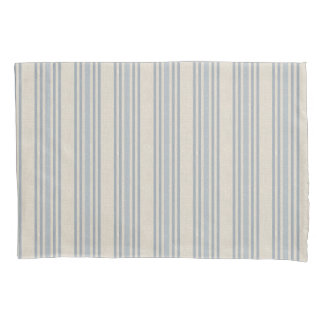 Muted Distressed Blue Farmhouse Ticking Stripe