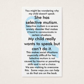 Mutismo seletivo do e do (fêmea)