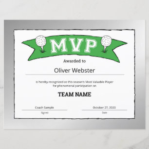 MVP Player - Certificados MVP - Certificados Golf