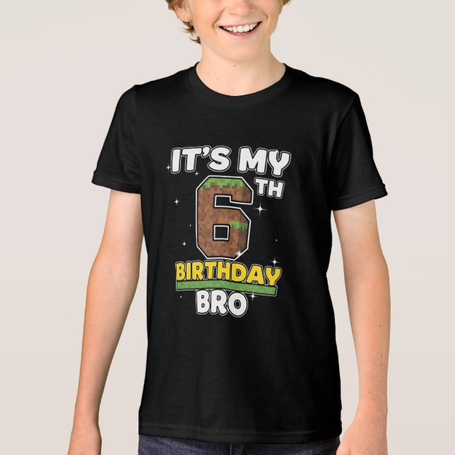 My 6th Birthday Bro Video Game Pixel  (Frente)