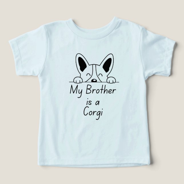 'My Brother is a Corgi' Playful Dog Loving Family (Design frontal)