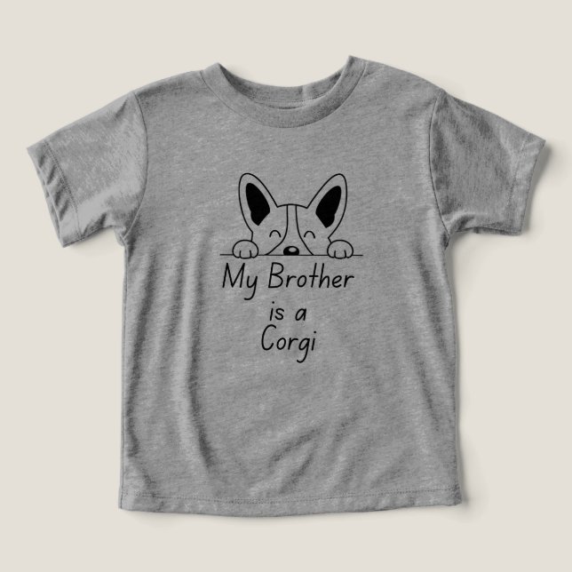 'My Brother is a Corgi' Playful Dog Loving Family (Design frontal)