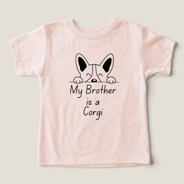 'My Brother is a Corgi' Playful Dog Loving Family (Design frontal)