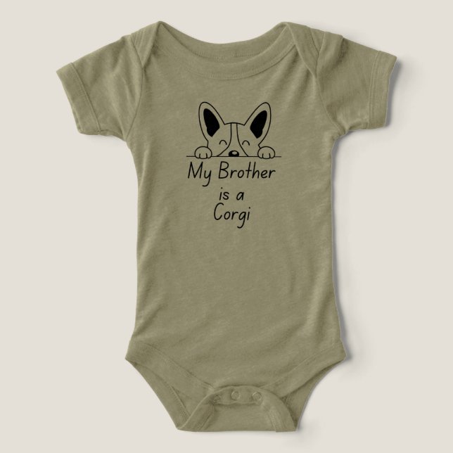 'My Brother is a Corgi' Playful Dog Loving Family (Design frontal)