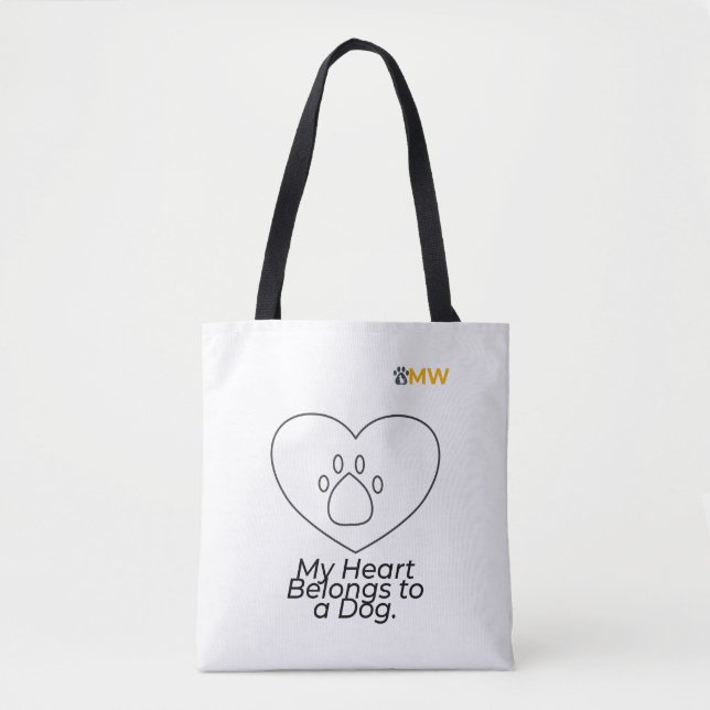 My Heart Belongs to a Dog Tote Bag – Cute Dog Love (Frente)
