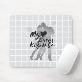 My Heart Burns Kizomba Grid Mouse Pad